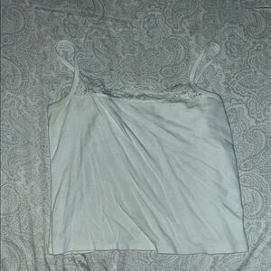 Elegant White Lace Trim Cami Top